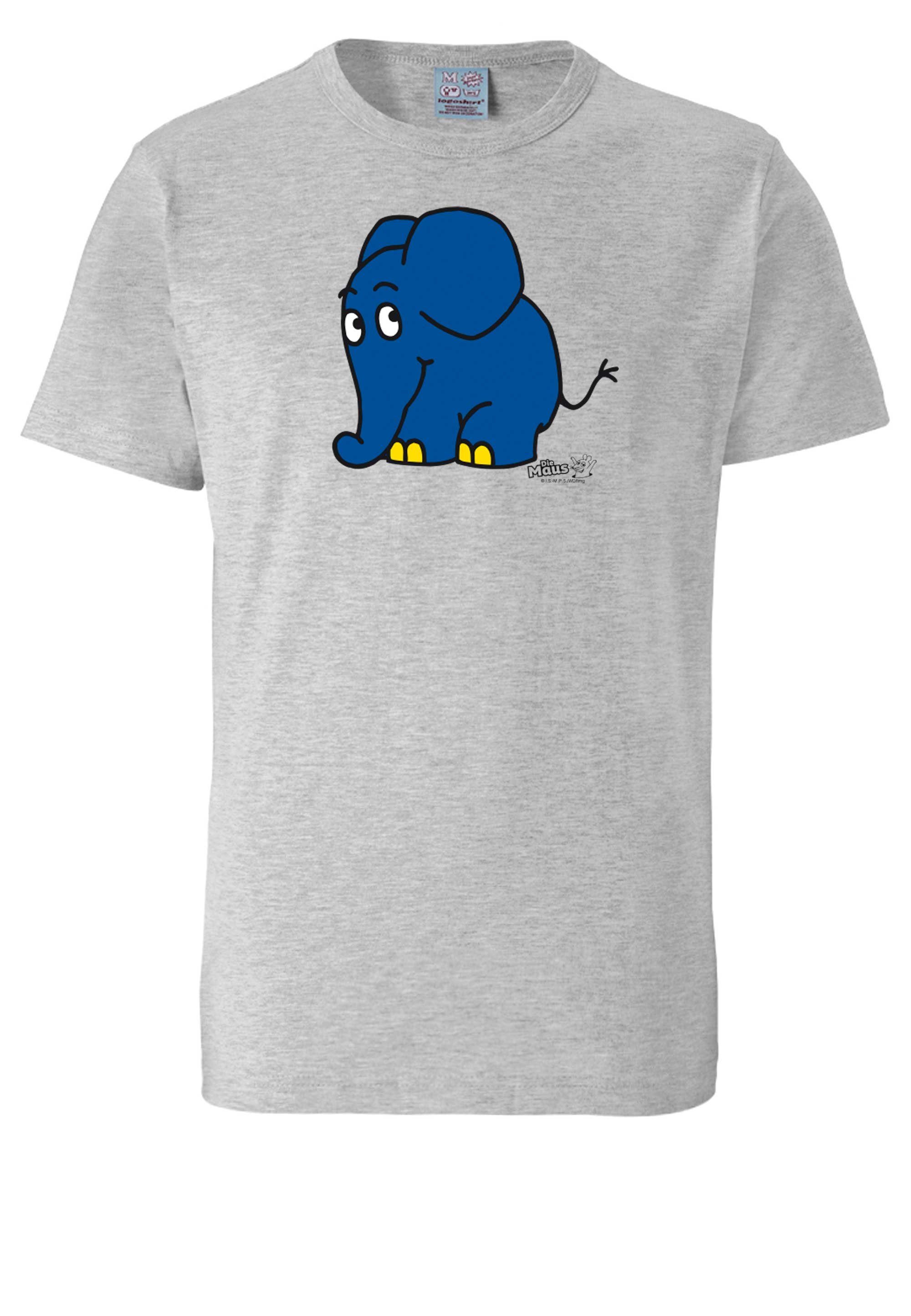 LOGOSHIRT T-Shirt Sendung mit mit coolem - Maus der Elefant Print
