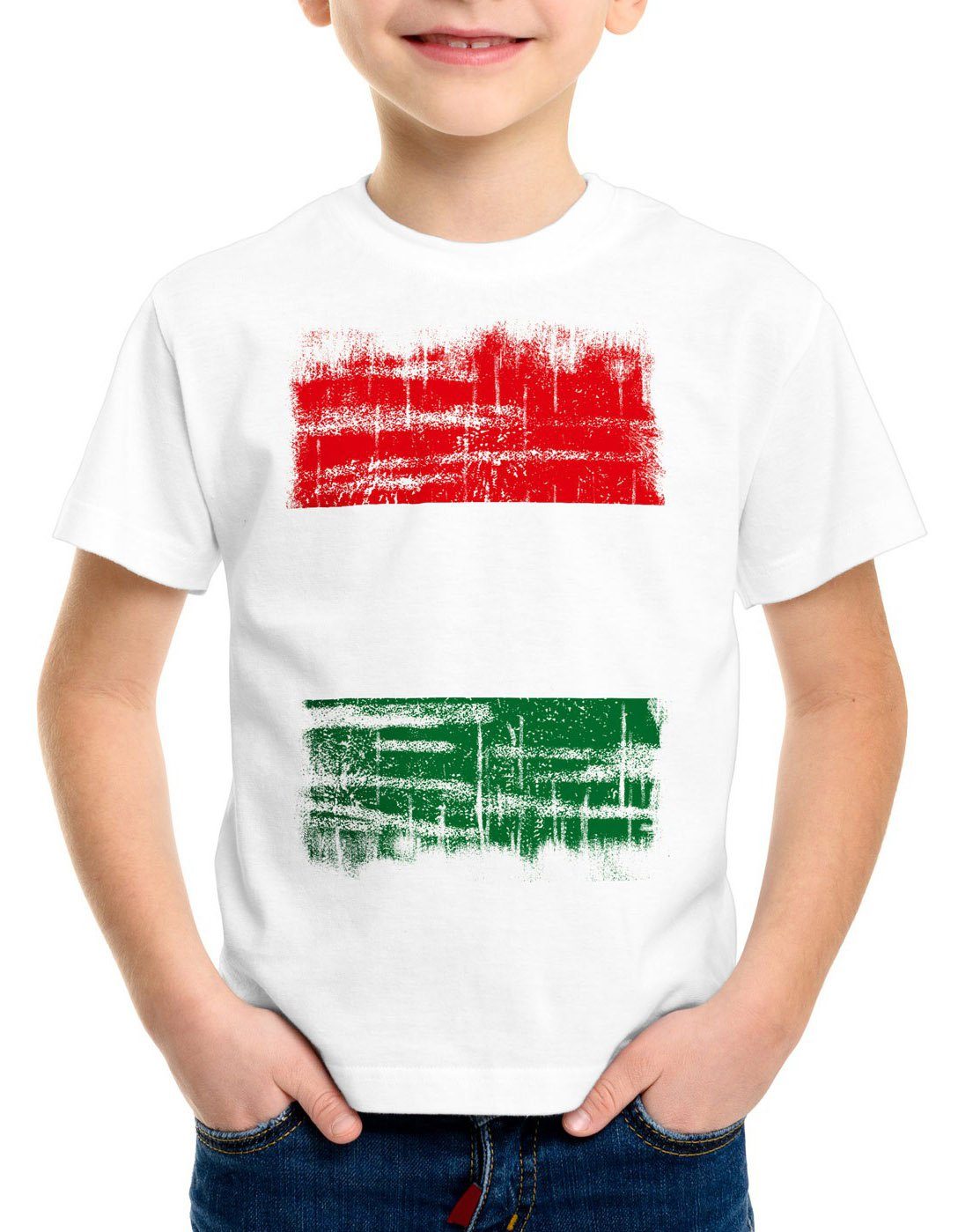 style3 Print-Shirt Kinder T-Shirt Ungarn Vintage Hungary EM WM Olympia trikó Budapest Flagge Flag