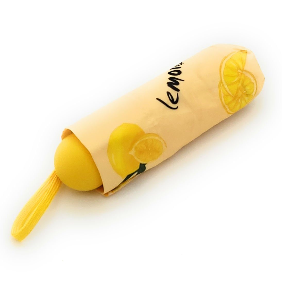 Dr. Neuser Taschenregenschirm Mini Regenschirm klein & kompakt bunt, fröhliche Zitronen Lemons