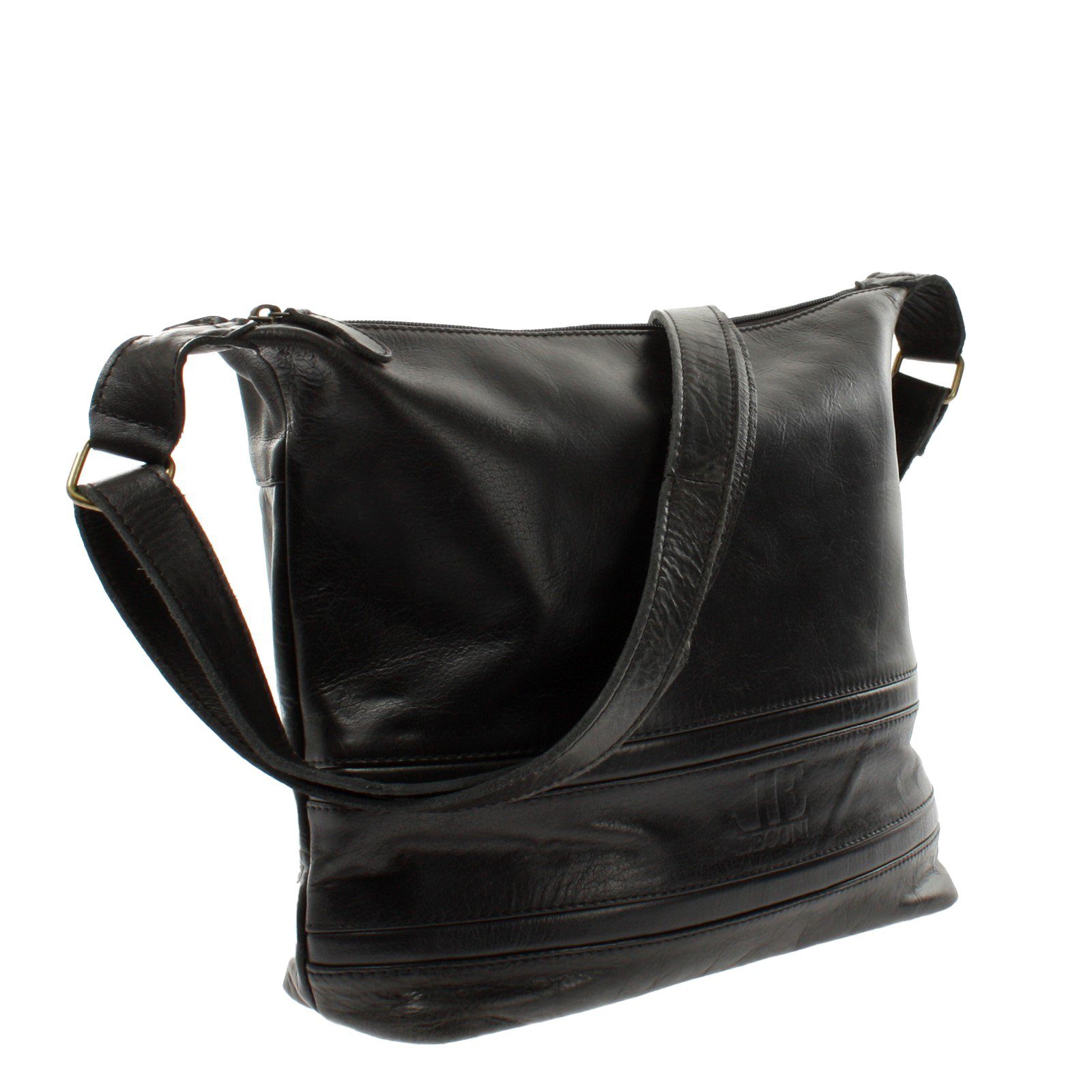 LECONI Umhängetasche Handtasche Beuteltasche Ledertasche Shopper Damentasche Leder LE0064, Echtleder – verstellbarer Schulterriemen – 33×28×10 cm