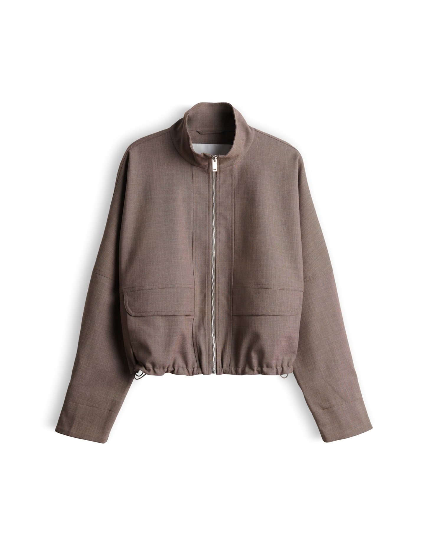 OPUS Kurzjacke Boxy Kurzjacke aus zweifarbigem Twill Pattentaschen