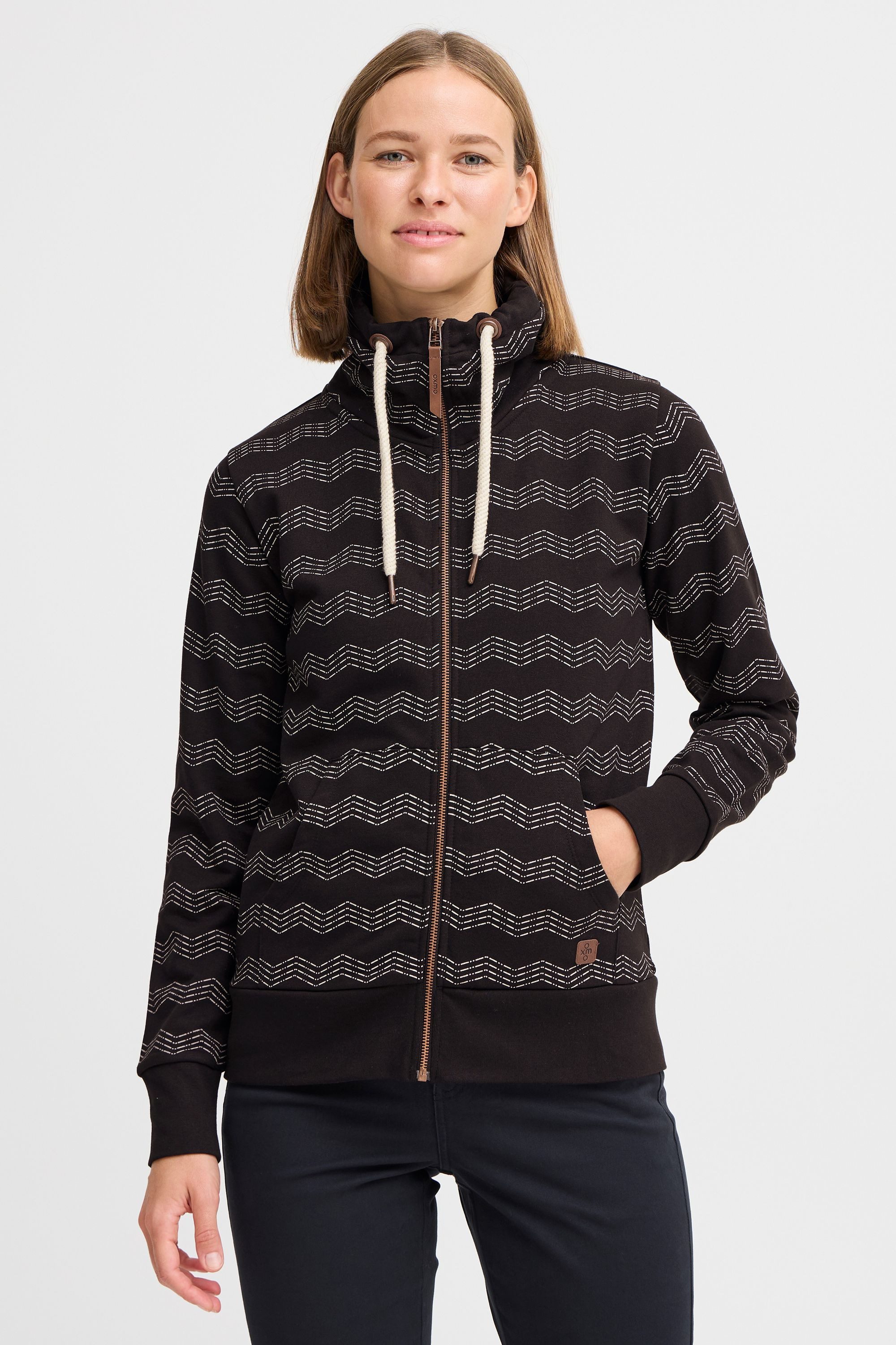 OXMO Damen Fleecejacke Mit Stehkragen - Sportliche Sweatjacke