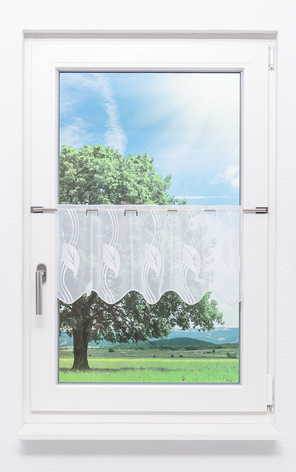 Plauener Spitze® Scheibengardine Blatt, (1 St), günstig online kaufen