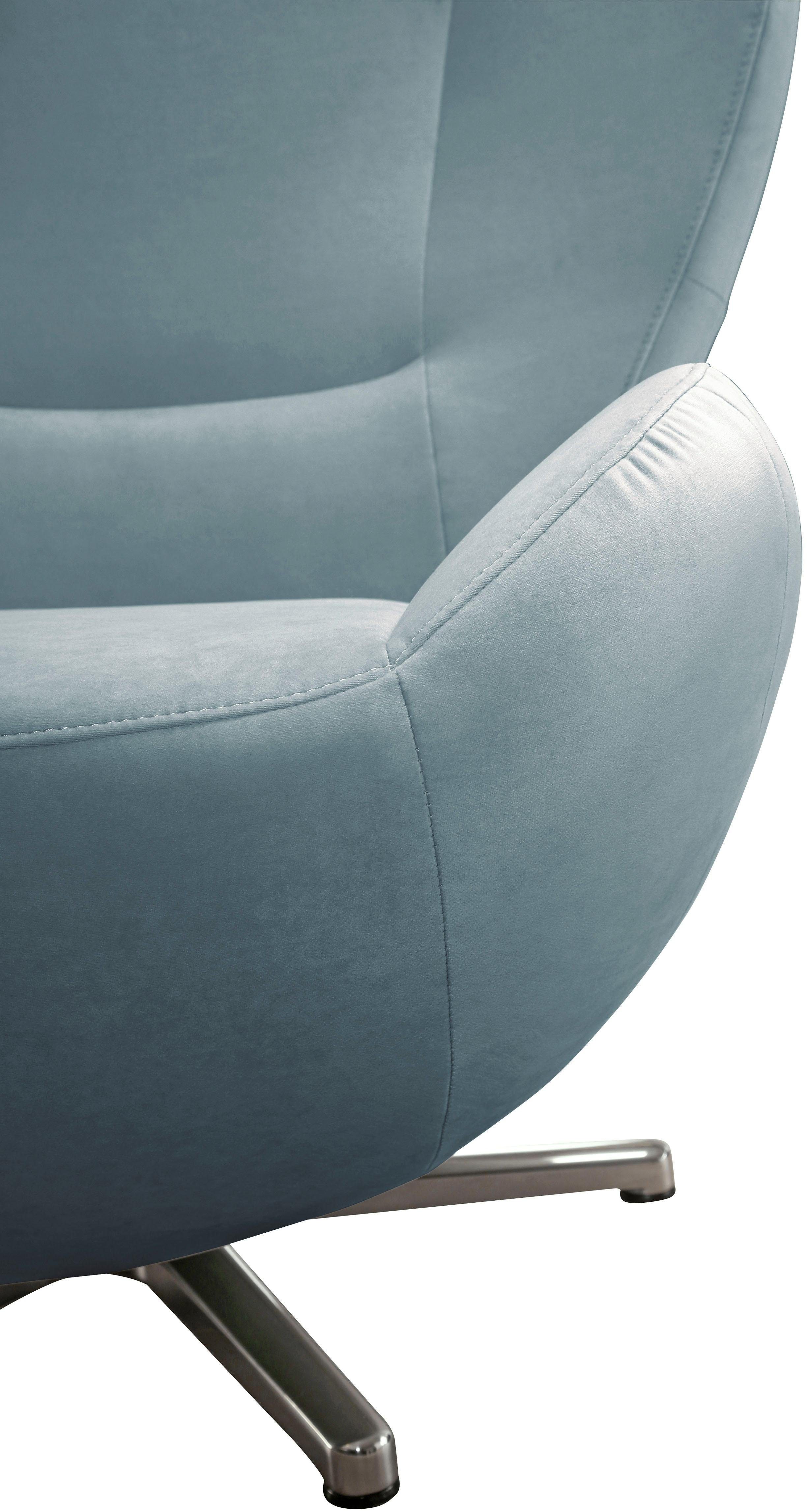 PURE, TOM TOM TAILOR Loungesessel mit HOME Chrom Metall-Drehfuß in