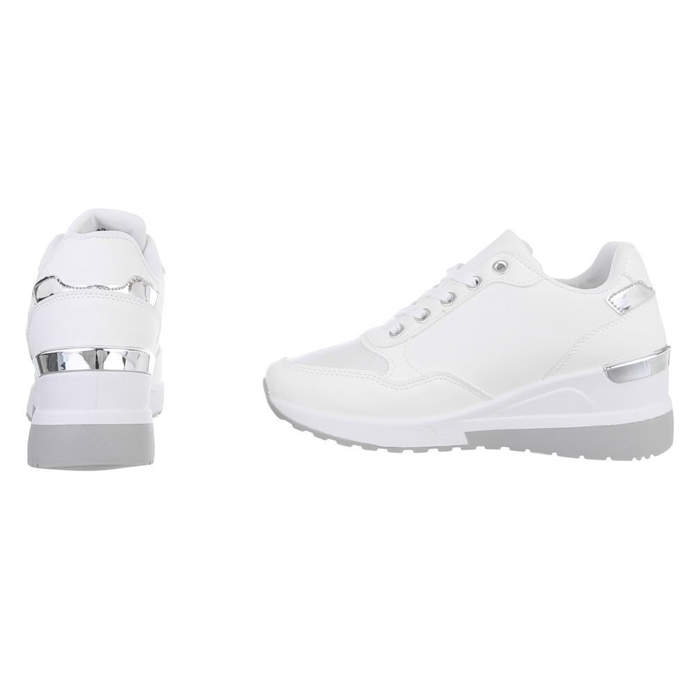 Ital-Design Damen Low-Top Freizeit Sneaker (88843626) Keilabsatz/Wedge Sneakers Low in Weiß – Bild 5 von 5