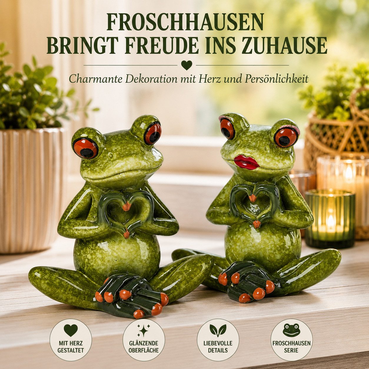 formano Sammelfigur Frosch Dekofigur Drehsessel mit Zigarre 14 cm handbemalt Froschhausen