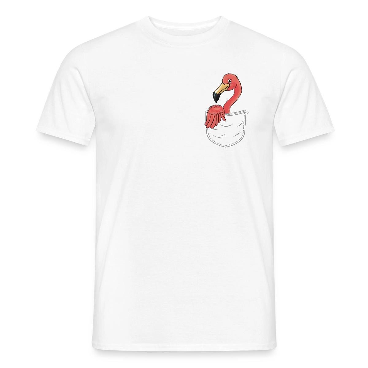 Spreadshirt T-Shirt Flamingo Brusttasche Männer T-Shirt (1-tlg)