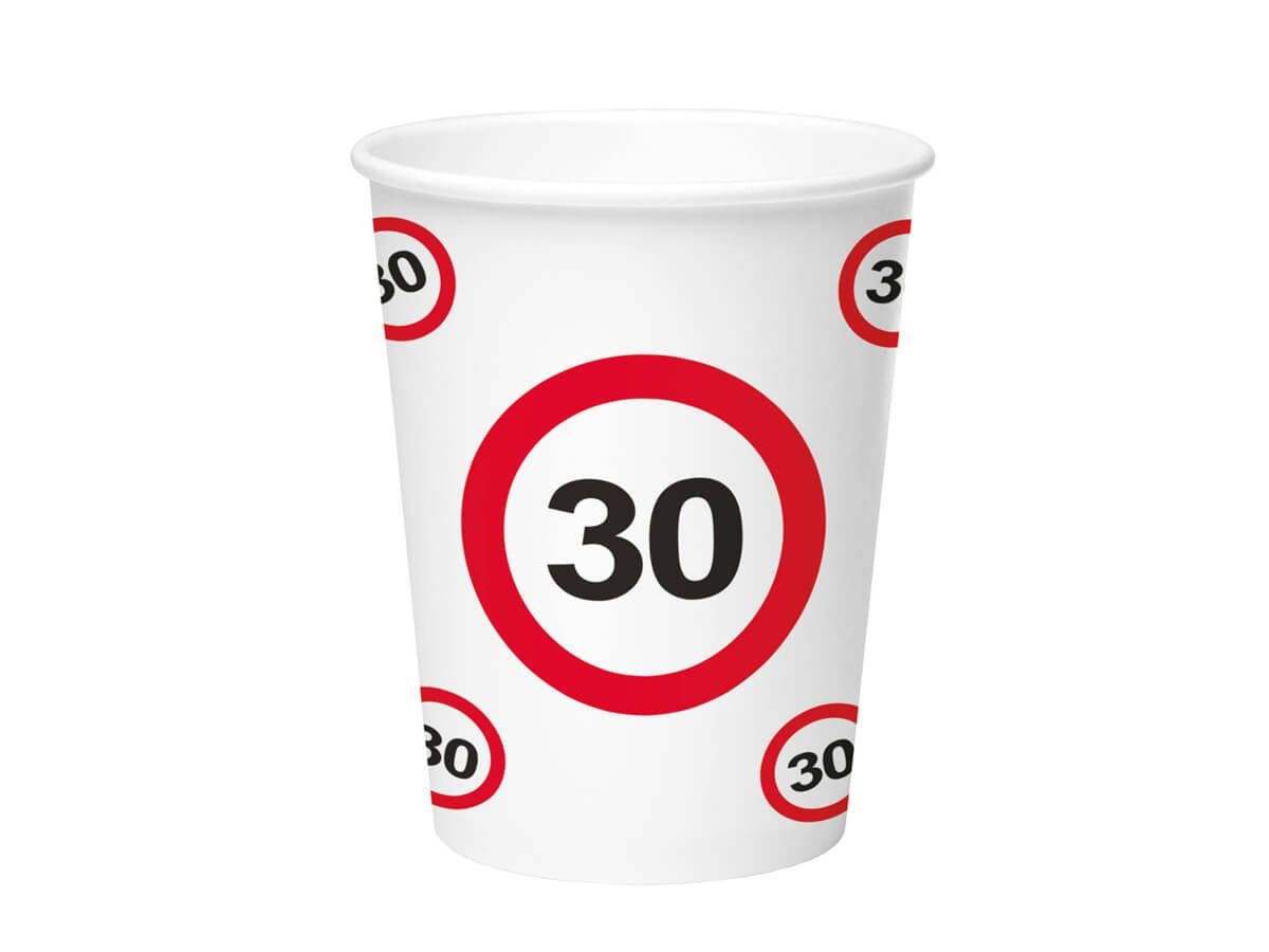 Festivalartikel Одноразовая чашка Verbotsschild 30 Happy Birthday Set 8 Одноразовая чашка Pappbecher 350 ml