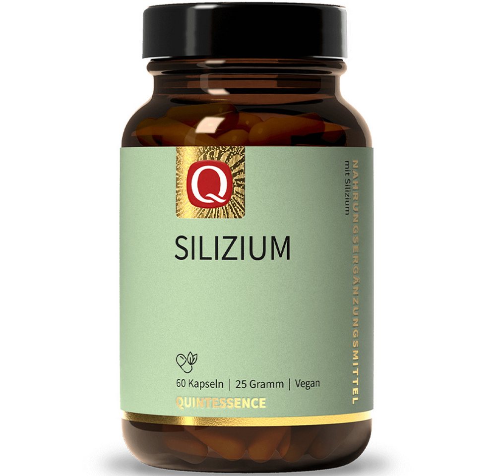 Quintessence Silizium – Bambus-Extrakt mit 240 mg Silizium pro Tagesdosis - 60 Kapseln, 25 g, Hochwertige Premiumqualität vegan-Spurenelement für Haut, Haare &Nägel