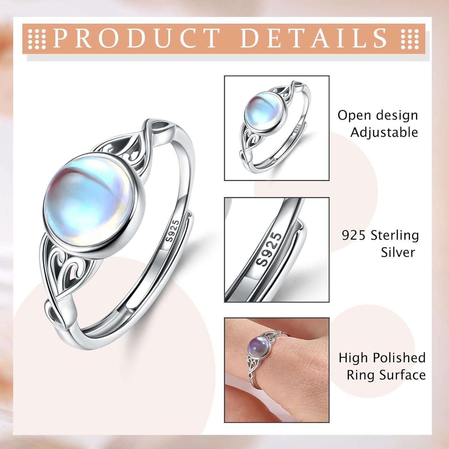 LuxusKollektion Silberring Ring Silber 925 vergoldet Mondstein Damen verste günstig online kaufen