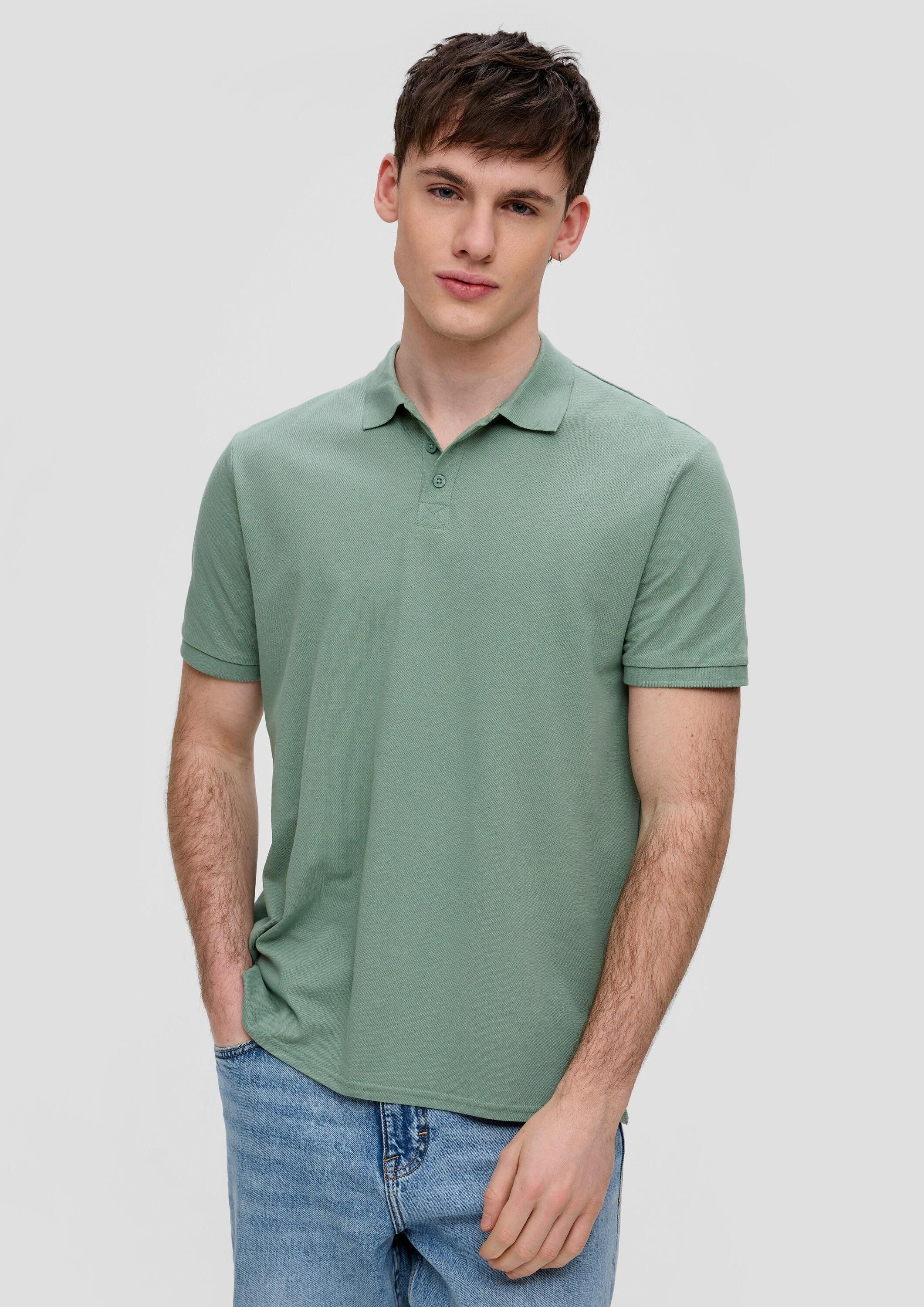 QS Kurzarmshirt Polo-Shirt Poloshirt mit Piquéstruktur