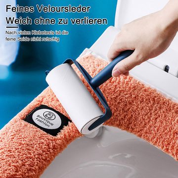 WC-Deckelbezug Warmer Dicker Plüsch-Toilettensitzbezug mit Griff und Reißverschluss Rnemitery