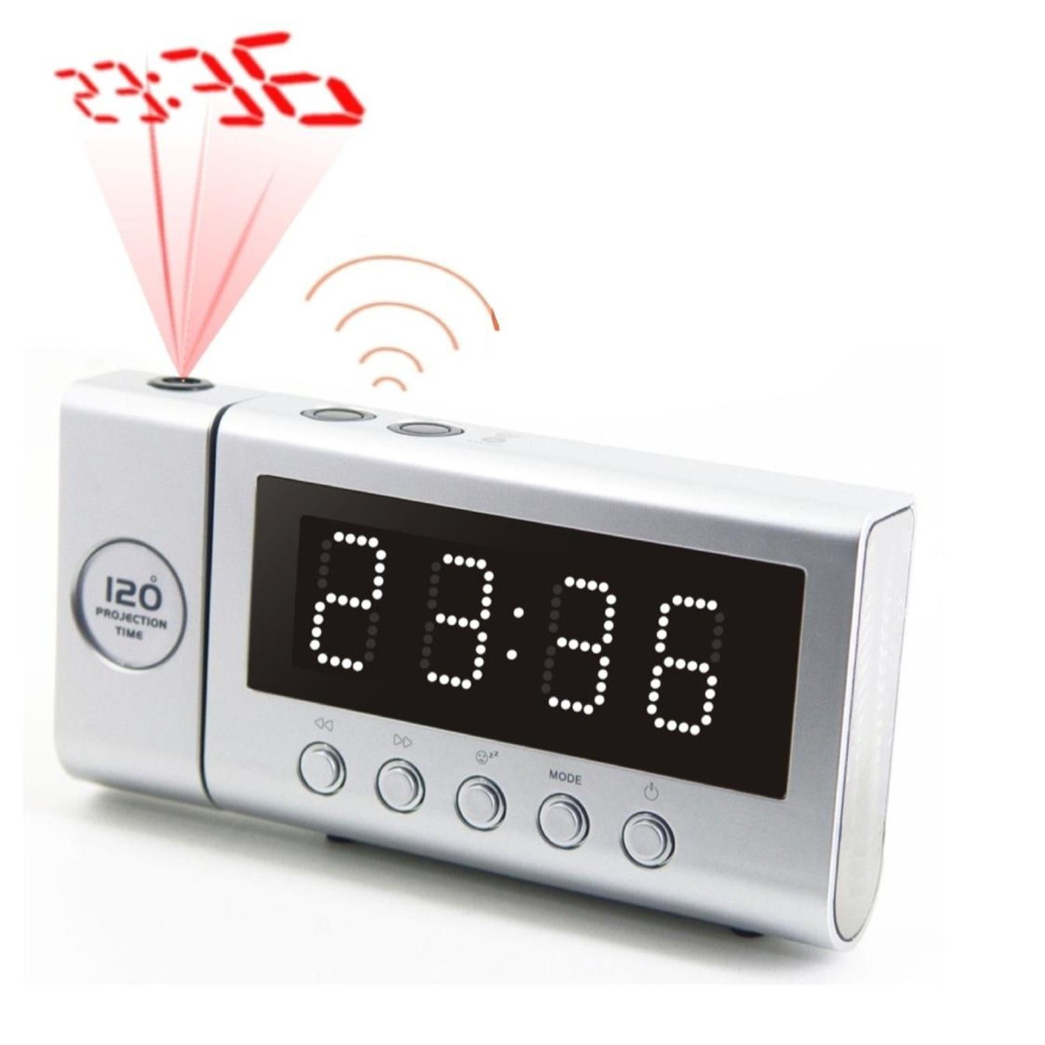 FUR6100SI Projektionswecker Radiowecker Funkwecker Projektion 2x Alarm Uhrenradio