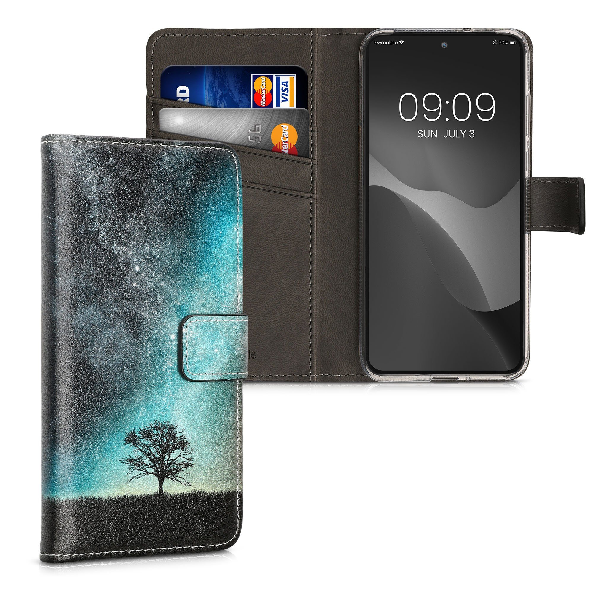 kwmobile Handyhülle Wallet Case für Motorola Edge 30 Neo, Hülle mit Ständer Kartenfächer - Handyhülle