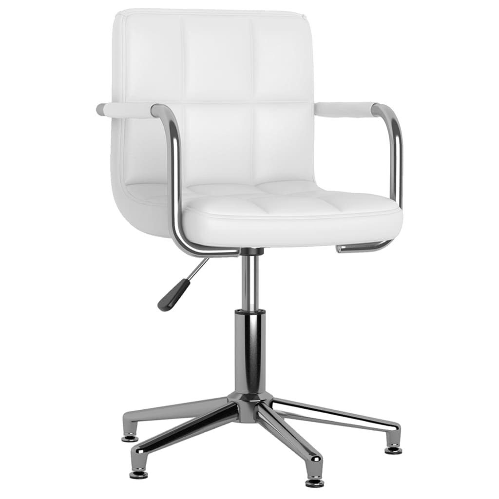 furnicato Bürostuhl Drehbarer Weiß 48x47x(74,5-88,5) cm (1 St), Höhenverstellbarer Schreibtischstuhl aus Kunstleder für das Büro