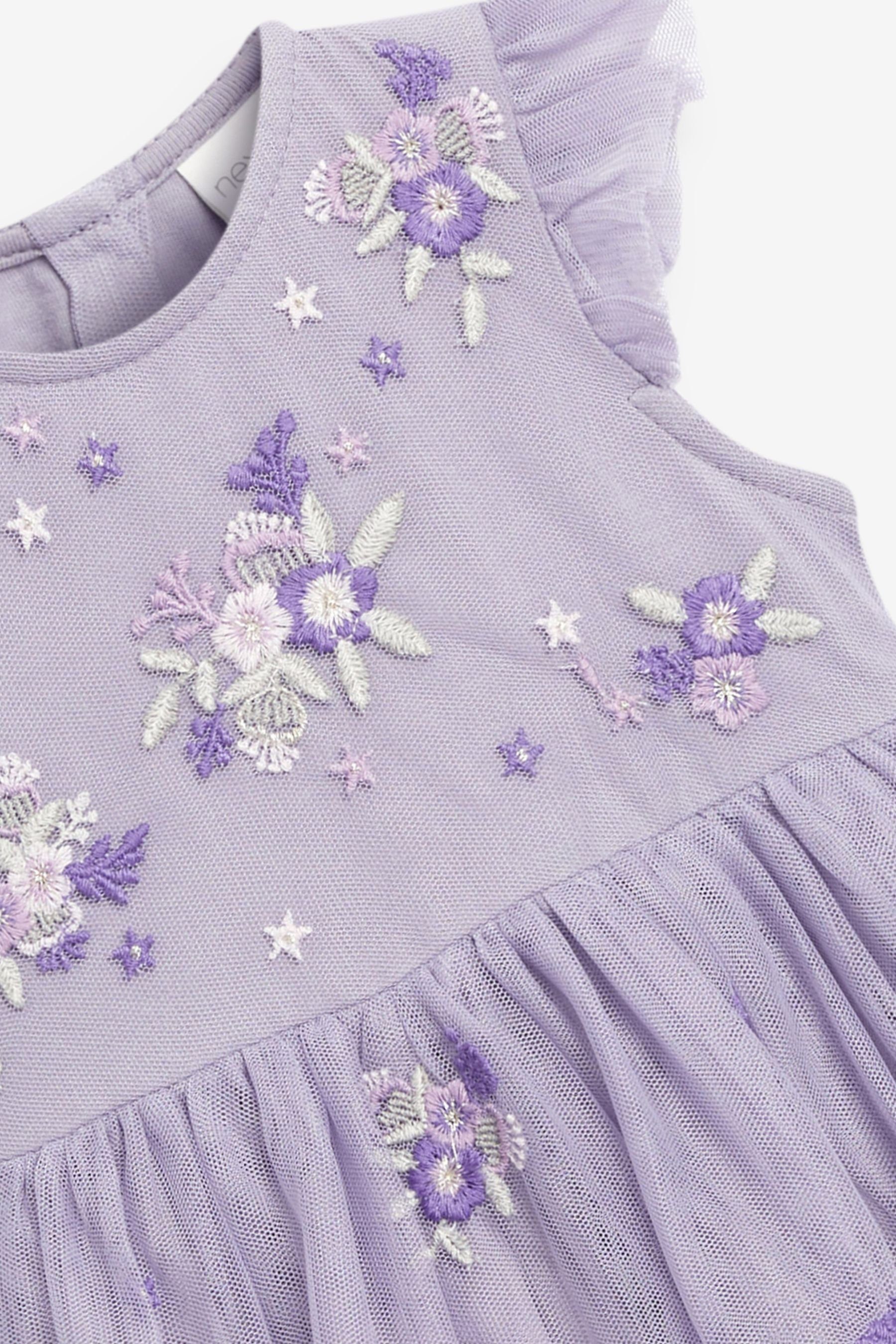 Tüllkleid Mesh Lilac Verziertes Babykleid Purple mit Next (1-tlg)