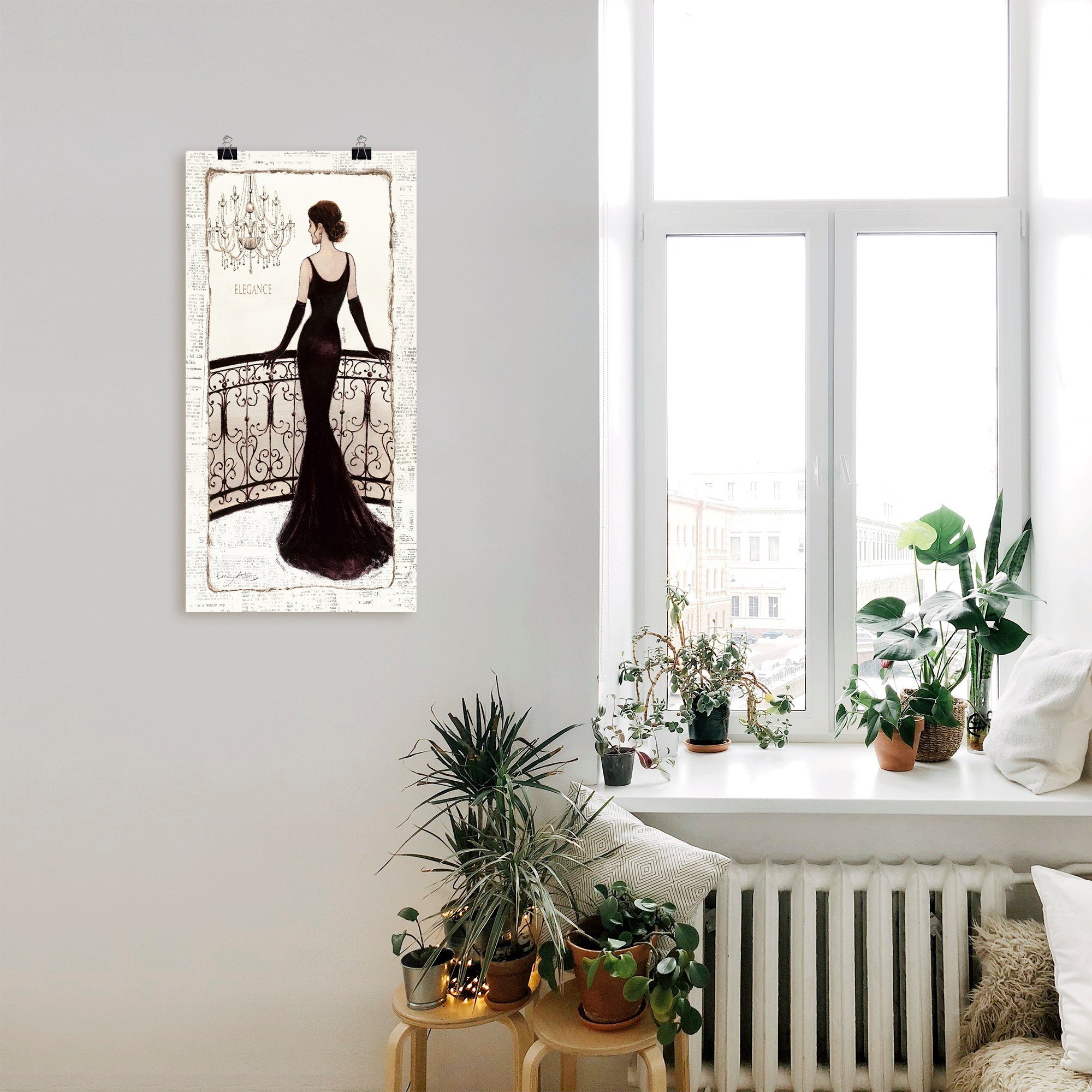 in in (1 Wandbild Schwarz, Wandaufkleber oder als versch. Frau St), Poster Artland schöne Leinwandbild, Die Größen