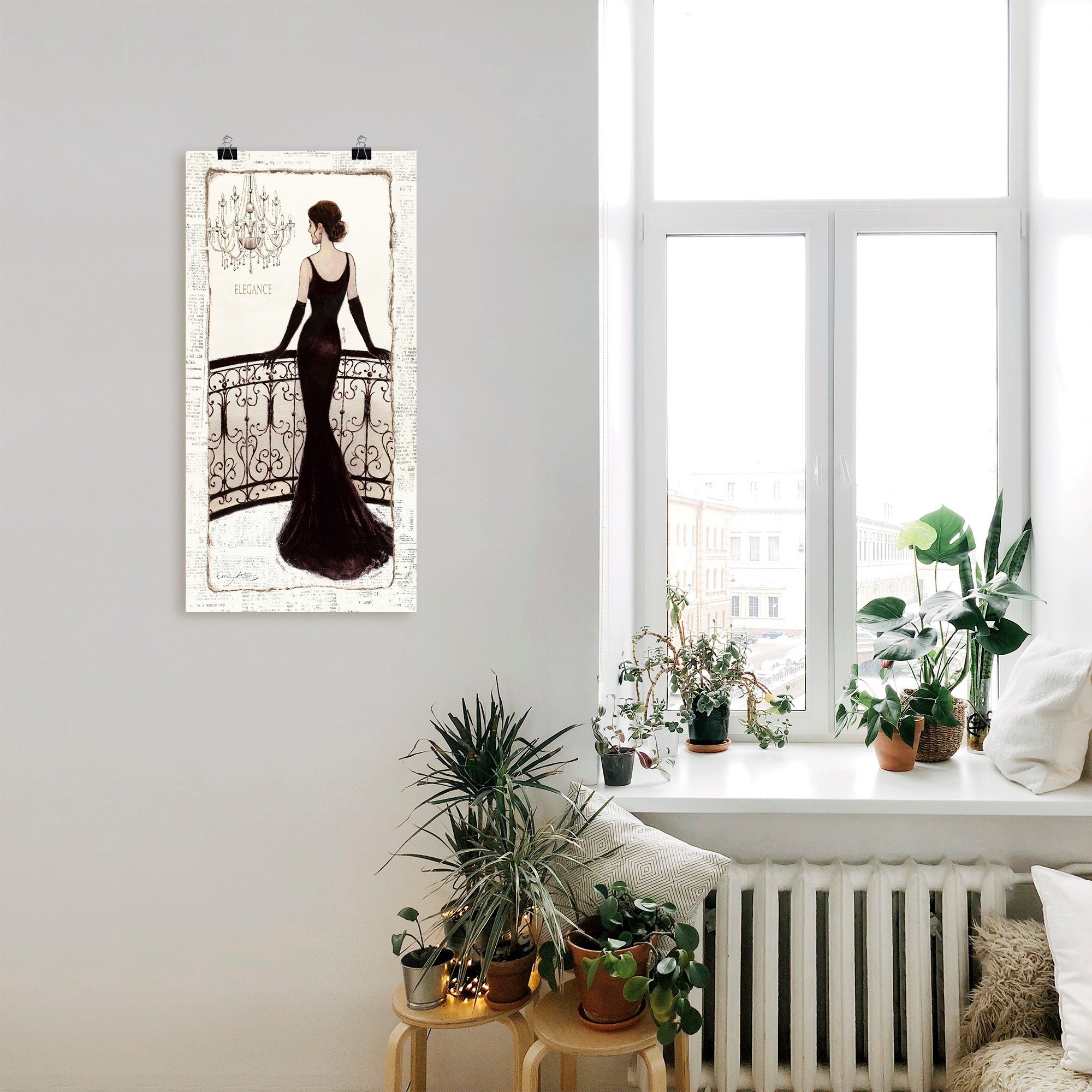 Artland Wandbild Die schöne in Schwarz, Frau (1 St), als Leinwandbild, Poster in verschied. Größen