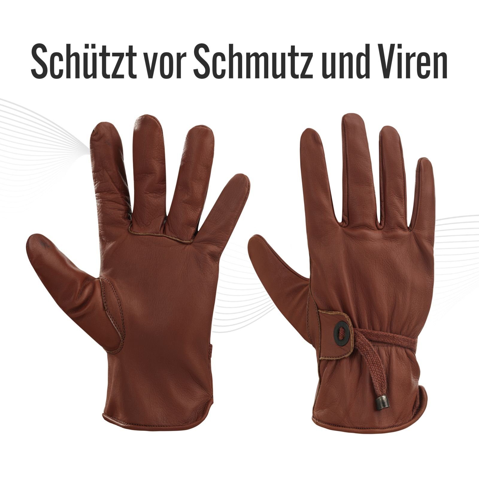 BLACK FOREST FOX Lederhandschuhe Black Forest Fox RODEO Leder Handschuhe Herren Damen 3 Farben Fuchs Braun Größe S