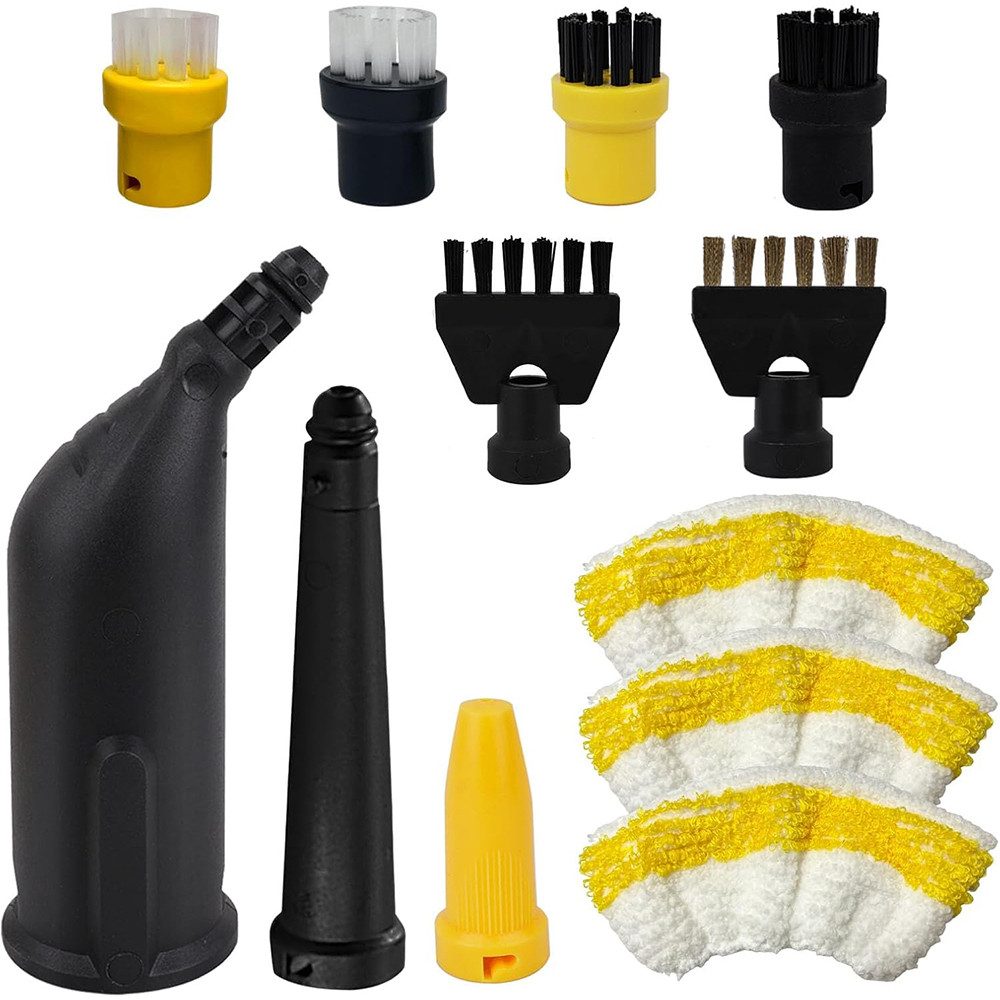 AFKSMILE Reinigungsbürsten-Set 12 Stück Dampfreiniger Zubehör für Kärcher Easyfix SC1 SC2 SC3 SC4, (12-tlg), Rundbürste, Fugenbürsten, Handdüse Microfiber Cloth, Powerdüsen Set