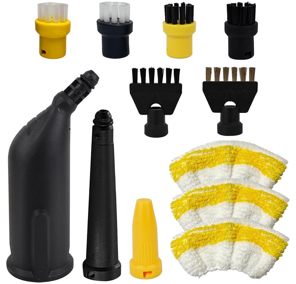 AFKSMILE Reinigungsbürsten-Set 12 Stück Dampfreiniger Zubehör für Kärcher Easyfix SC1 SC2 SC3 SC4, (12-tlg), Rundbürste, Fugenbürsten, Handdüse Microfiber Cloth, Powerdüsen Set