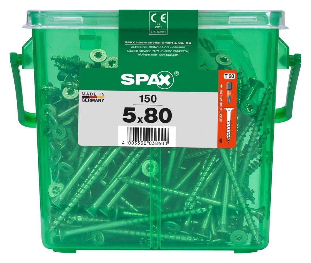 SPAX Holzbauschraube Spax Universalschrauben 5.0 x 80 mm TX 20 Senkkopf