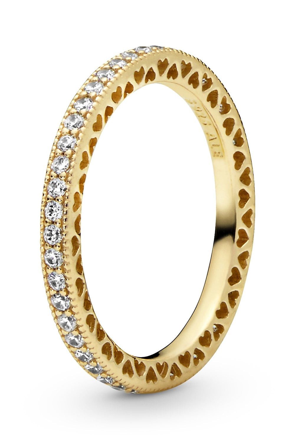 Pandora Fingerring DamenFunkeln und Herzen Goldfarben