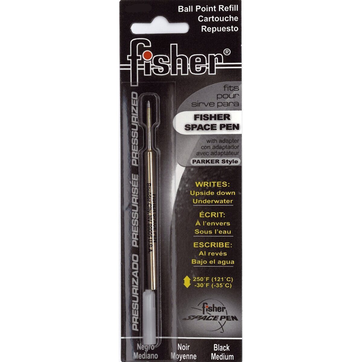 Fisher Space Pen Kugelschreiber Gasdruck-Großraumminen M schwarz.