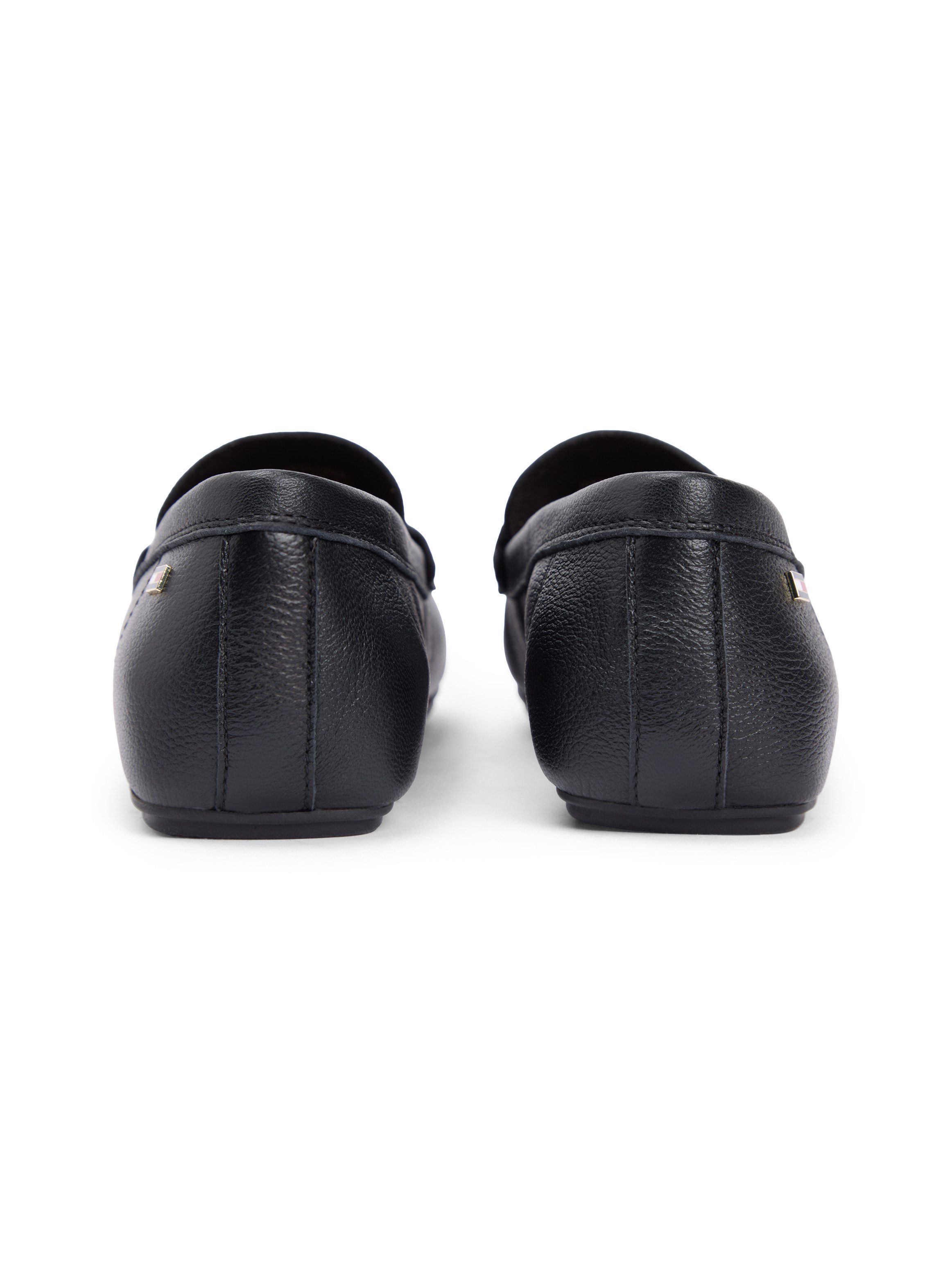 Tommy Hilfiger FLAG LEATHER DRIVER LOAFER Slipper Halbschuh, Schlupfschuh mit modischer Ziersteppung