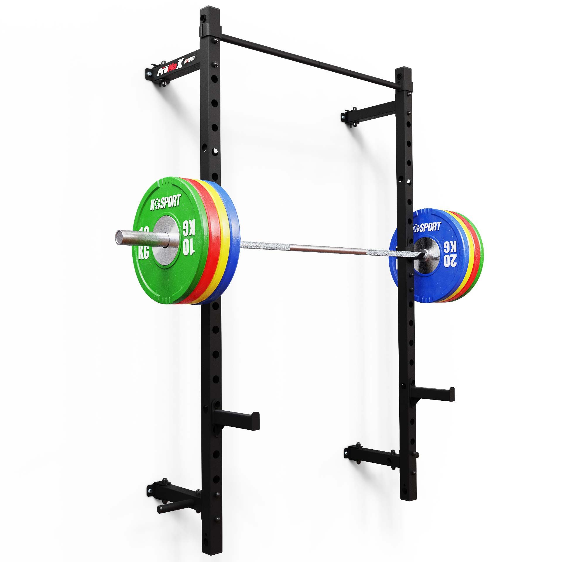 K-SPORT Klimmzugstange Wandrack – Squat Rack bis 225 kg I Kniebeugeständer, Multifunktions Trainingsgerät
