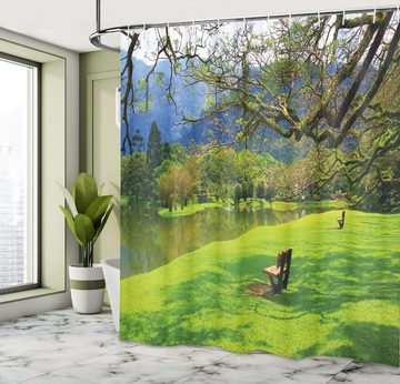 Abakuhaus Duschvorhang Moderner Digitaldruck mit 12 Haken auf Stoff Wasser Resistent Breite 175 cm, Höhe 180 cm, Natur Panorama öffentliche Wiev