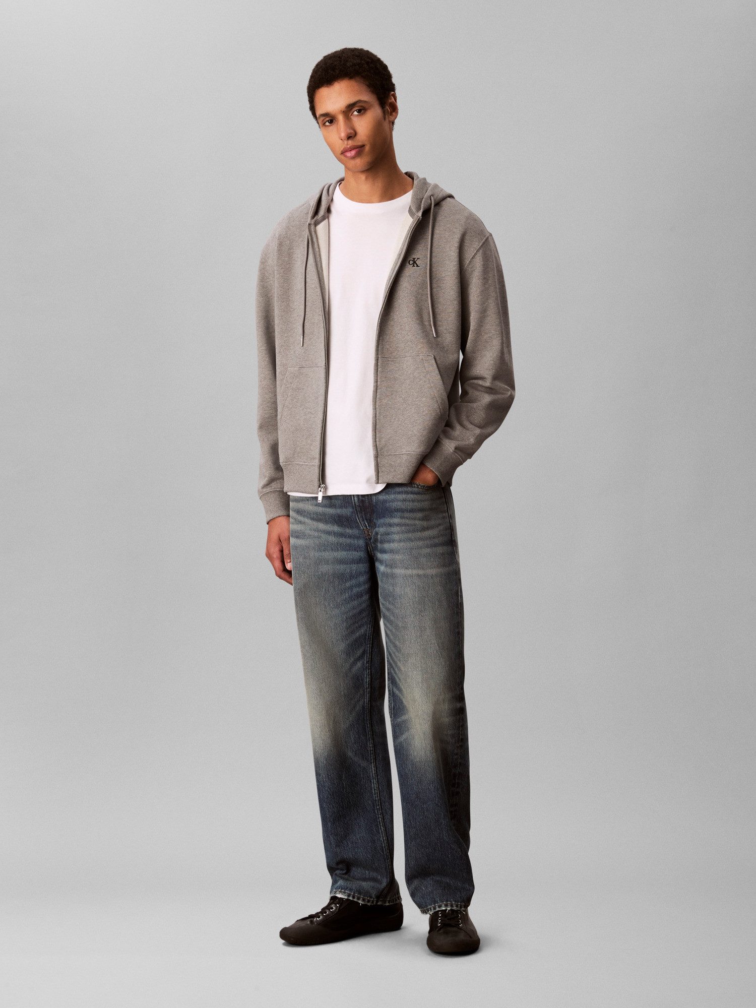 Calvin Klein Jeans Kapuzensweatshirt LS EU 350TERRY MONOGRAM FZ HOODI Mit Rundhalsausschnitt, regular fit