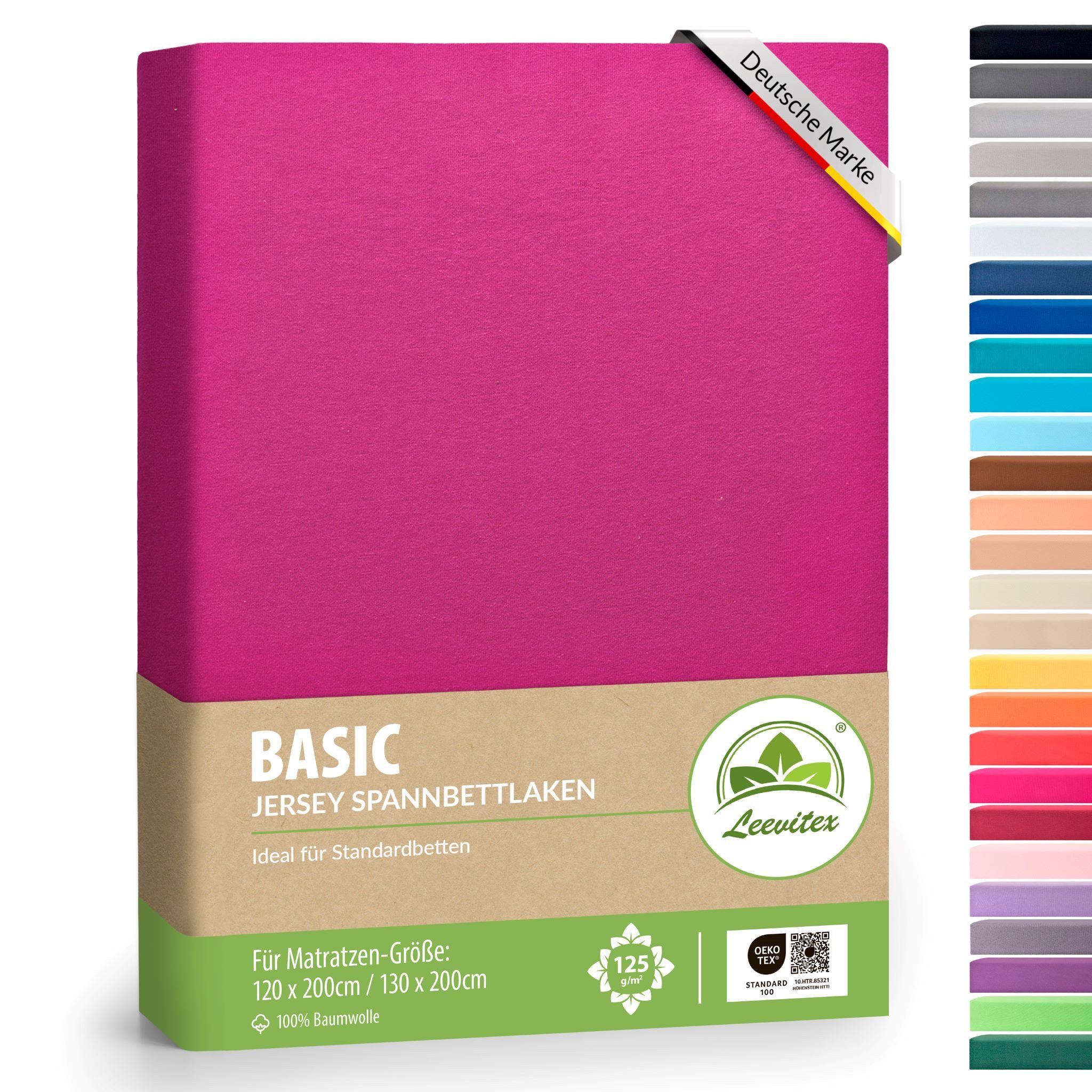 leevitex® Spannbettlaken Spannbettlaken Classic Jersey, Gummizug: günstig online kaufen