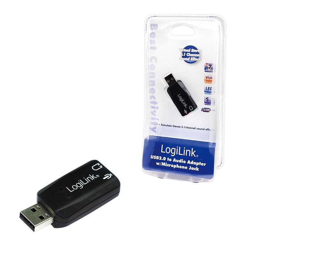 LogiLink UA0053 USB Soundkarte mit Virtual 3 D Soundeffect Soundkarte