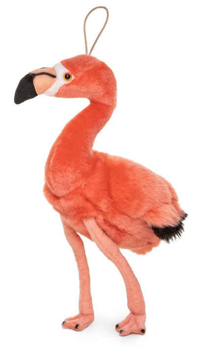 Uni-Toys Kuscheltier Flamingo rosa, mit Schlaufe - 19 cm (Höhe) - Plüsch-Vogel - Plüschtier, zu 100 % recyceltes Füllmaterial