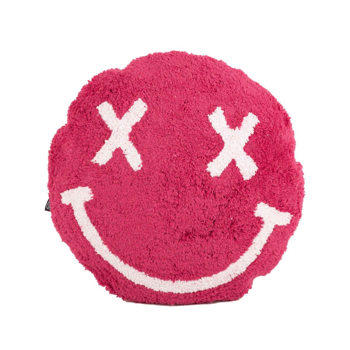 SCHÖNER LEBEN. Dekokissen Rundes Kissen Smile Pink 45 cm – Getuftete Baumwolle