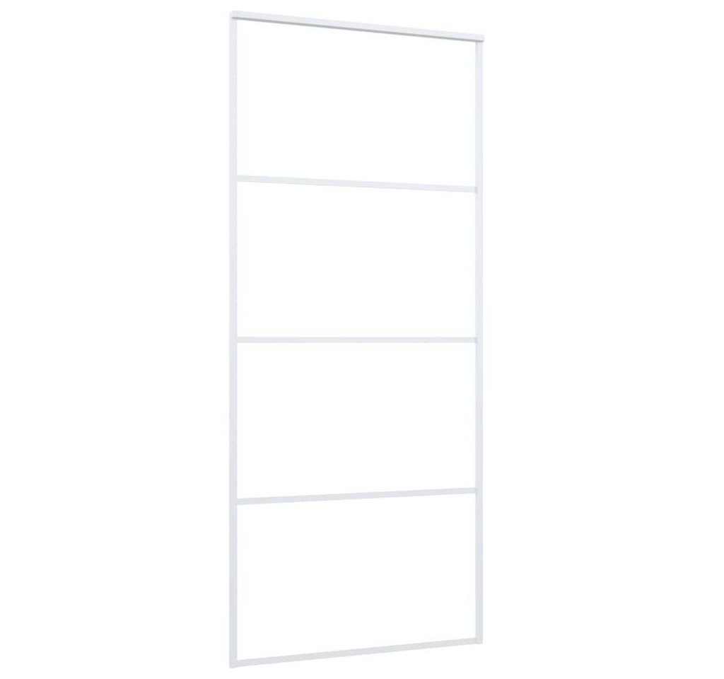 Thumbnail - vidaXL Haustür Schiebetür ESG-Mattglas und Aluminium 90x205 cm Weiß (1-St)