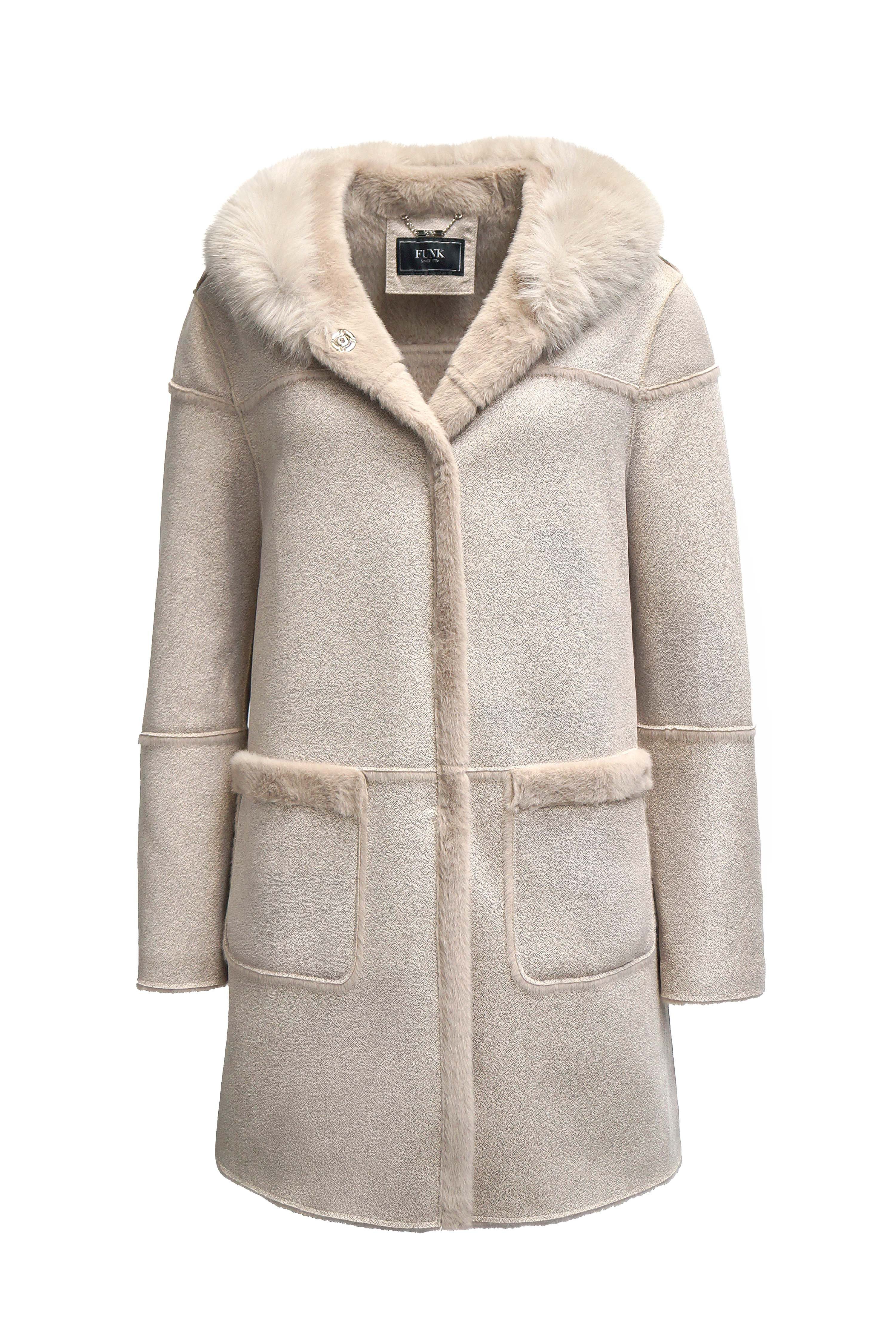 FUNK since 1776 Lederimitatmantel kurz mit Kapuze und Kunstfell - modisch e günstig online kaufen
