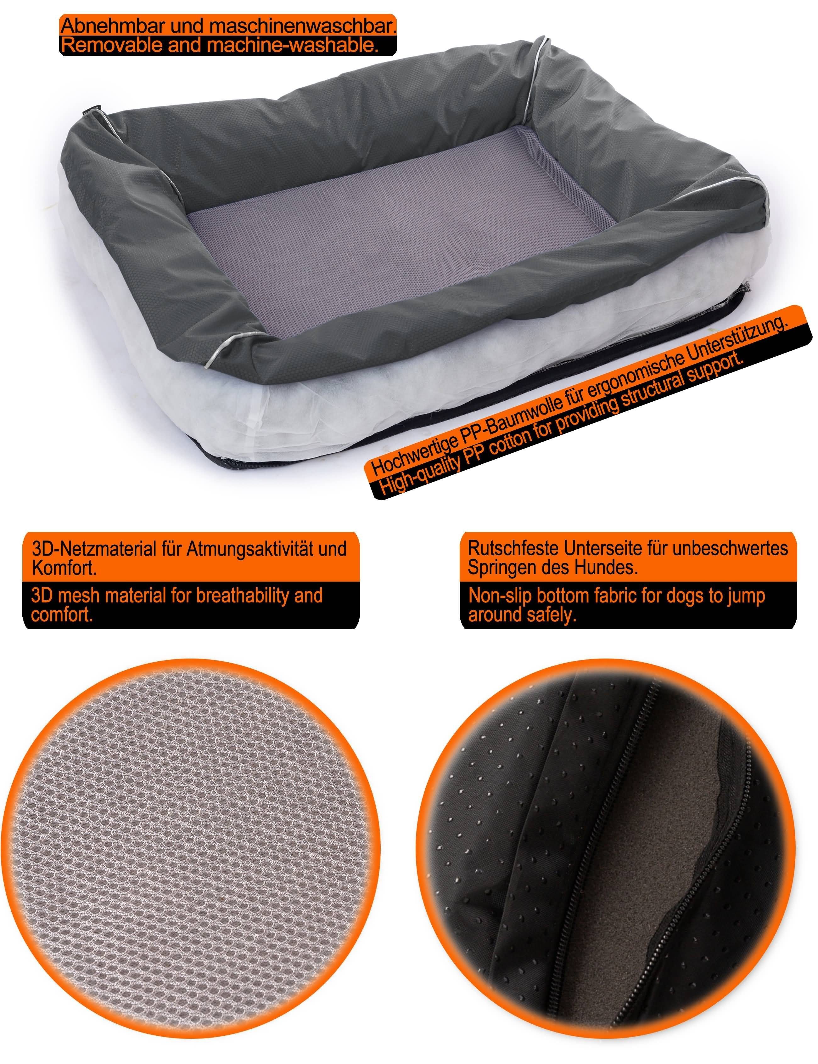 M-Diamant Hundematte Hundebett Hundesofa Katzenbett Waschbar Rutschfest 6 Farben 3 Größen, 100 % Polyester, Abnehmbarer, waschbarer Bezug