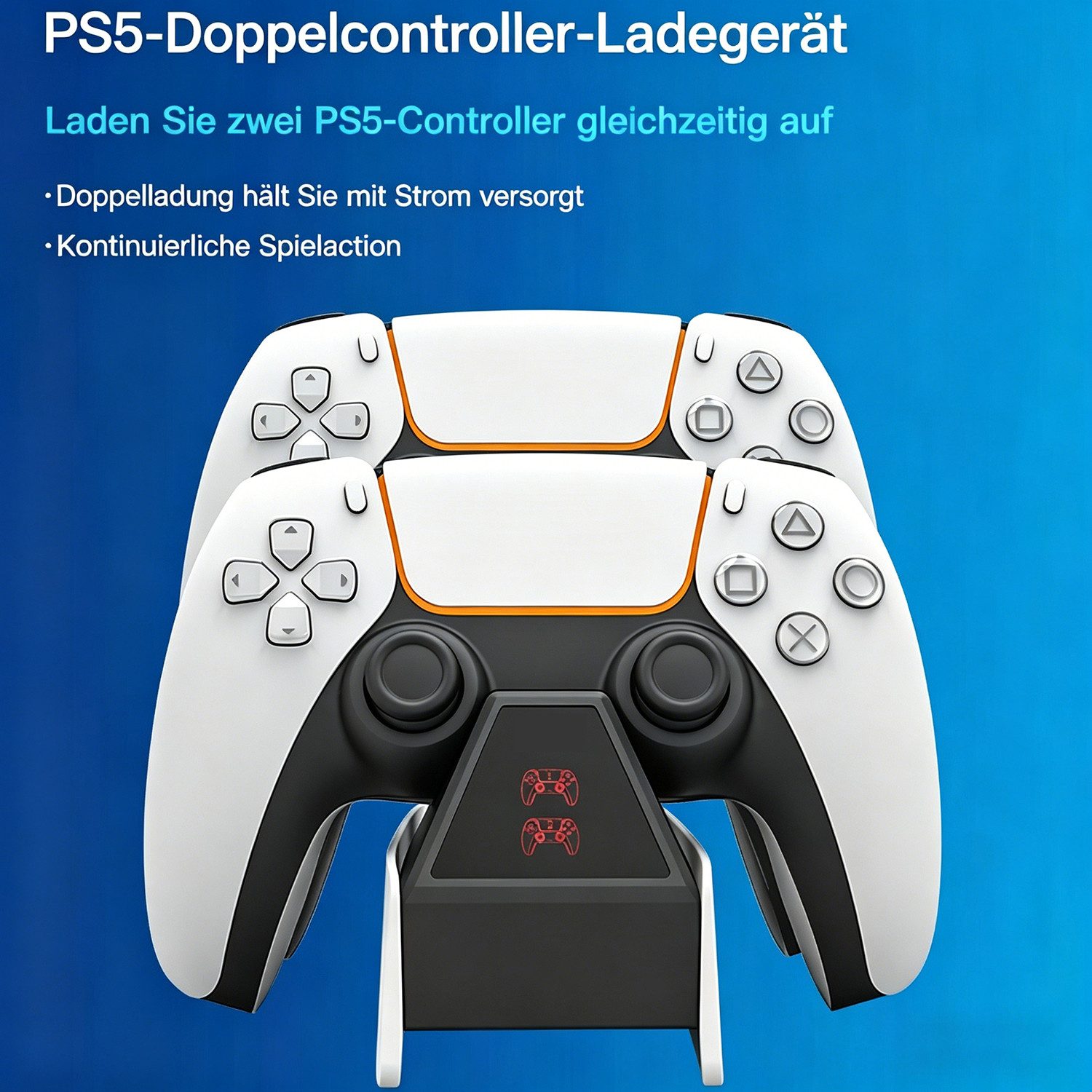 ibettertec PS5 Controller Ladestation für PS5 Elite Controller mit LED-Display Controller-Ladestation (2 Stunden Schnellladung, USB Anschluss & Aufbewahrung)