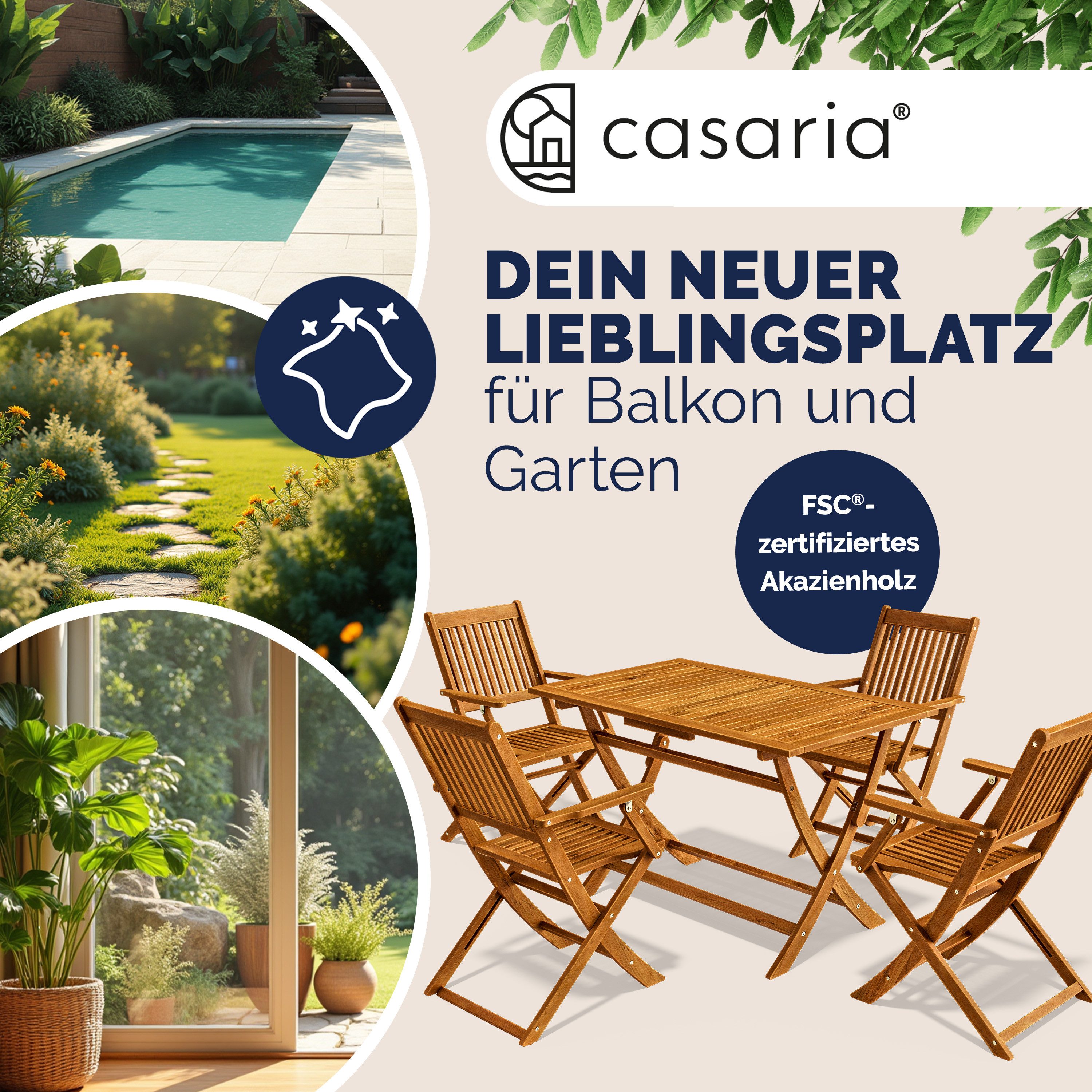 Casaria Essgruppe Sydney Komfort, Wetterfest Klappbar günstig online kaufen