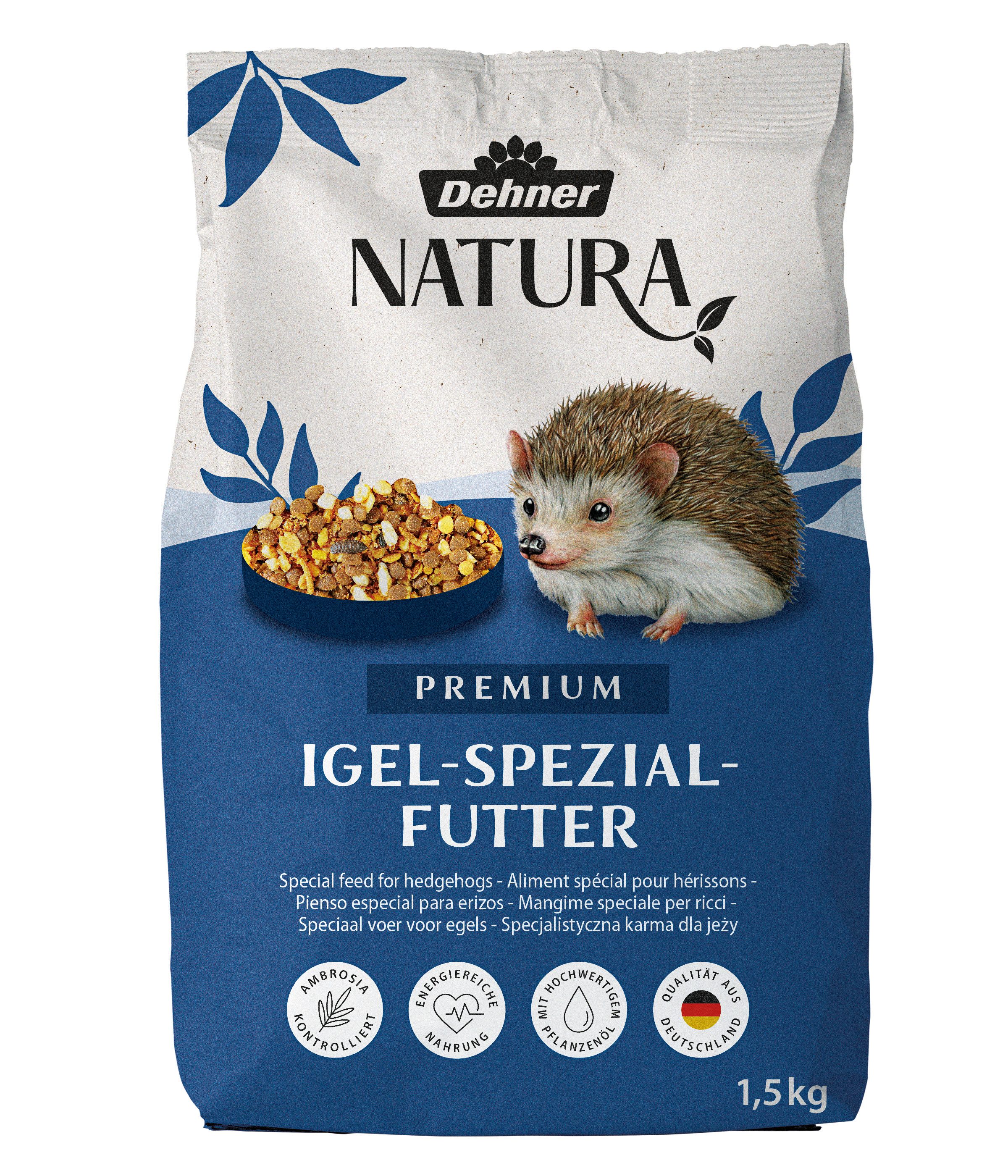 Dehner Natura Premium Igel-Spezial, Trockenfutter, 1.5 kg, Hauptfutter für: Igel, artgerechtes Alleinfutter