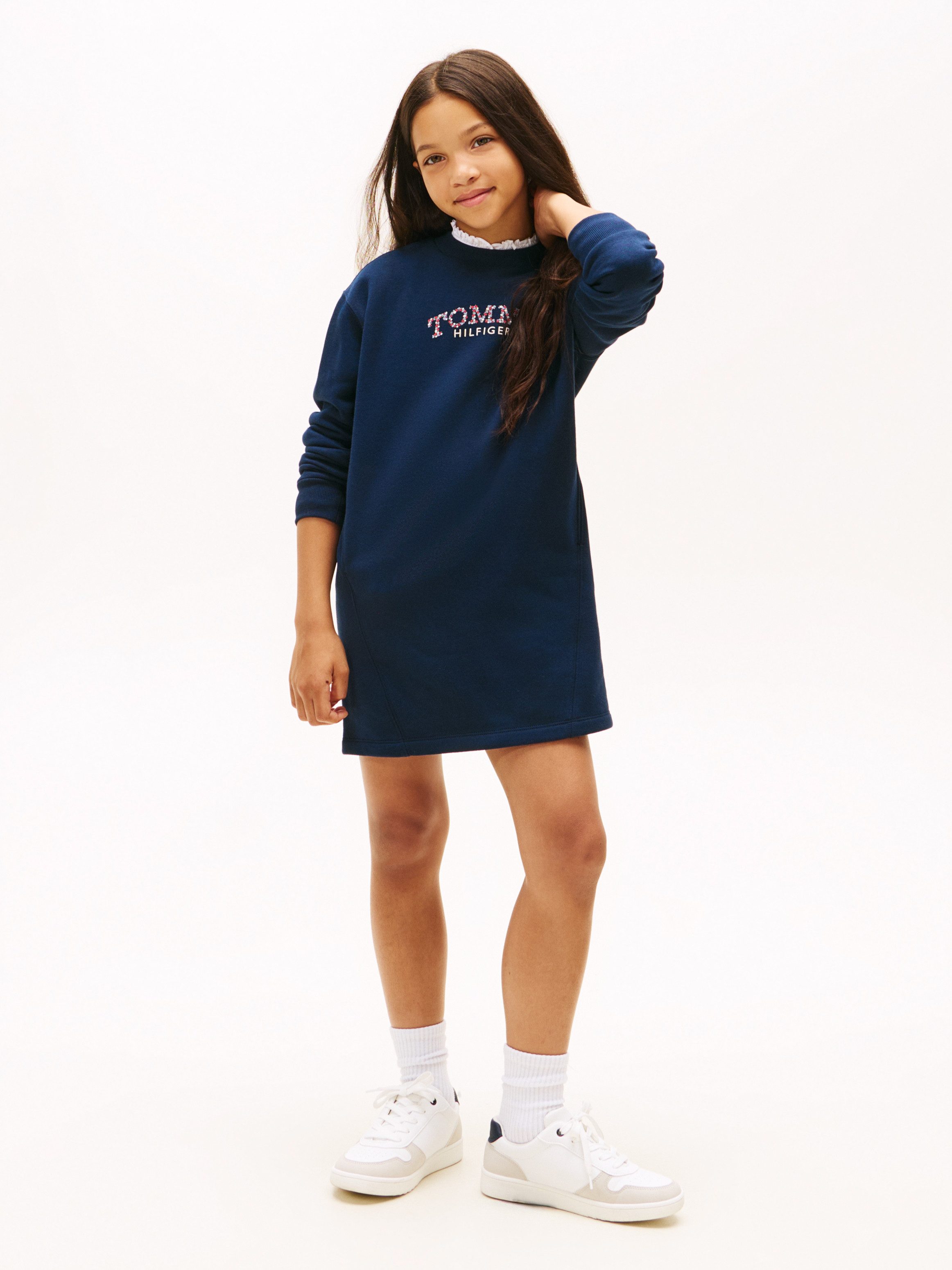 Tommy Hilfiger Sweatkleid TOMMY PUFF FLOWER HWK DRESS LS Regular fit, für Kinder bis 16 Jahre