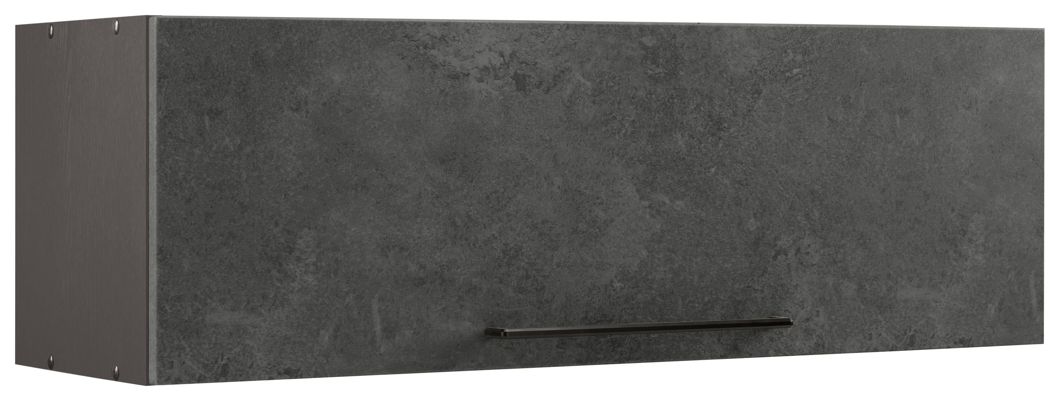 HELD MÖBEL Klapphängeschrank Tulsa 100 cm breit, mit 1 Klappe, schwarzer Metallgriff, MDF Front betonfarben dunkel | grafit | Hängeschränke