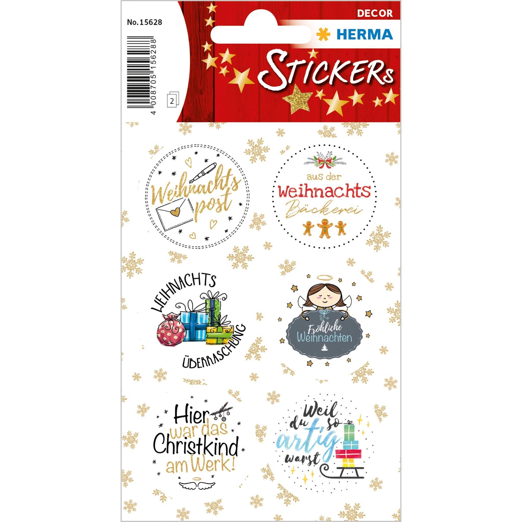 HERMA Sticker Herma Sticker DECOR Weihnachten Weihnachtspost beglimmert 2 Bl