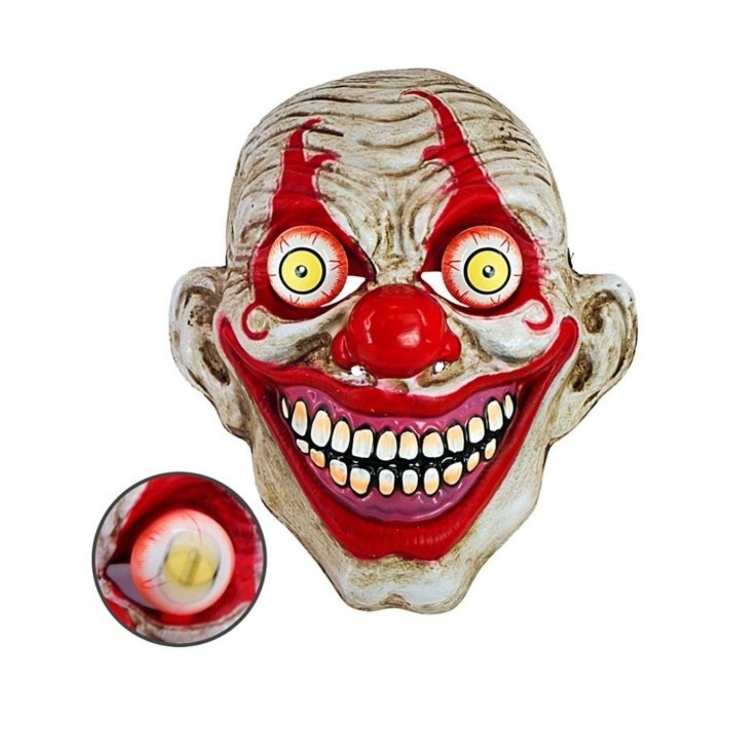 Widmann S.r.l. Verkleidungsmaske Maske Horror 'Clown mit Wackelaugen'