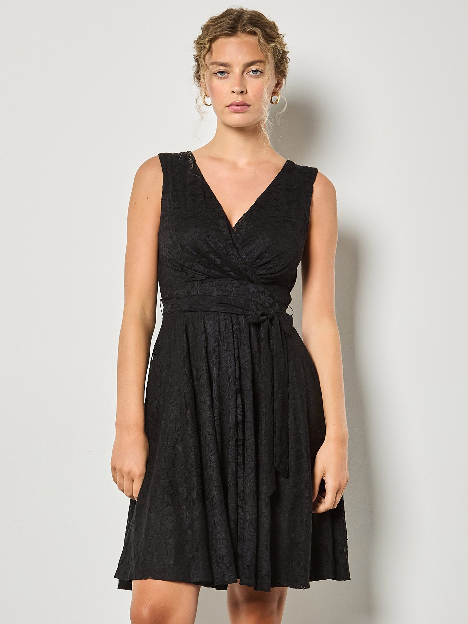 Apricot Partykleid Skaterkleid aus Spitze