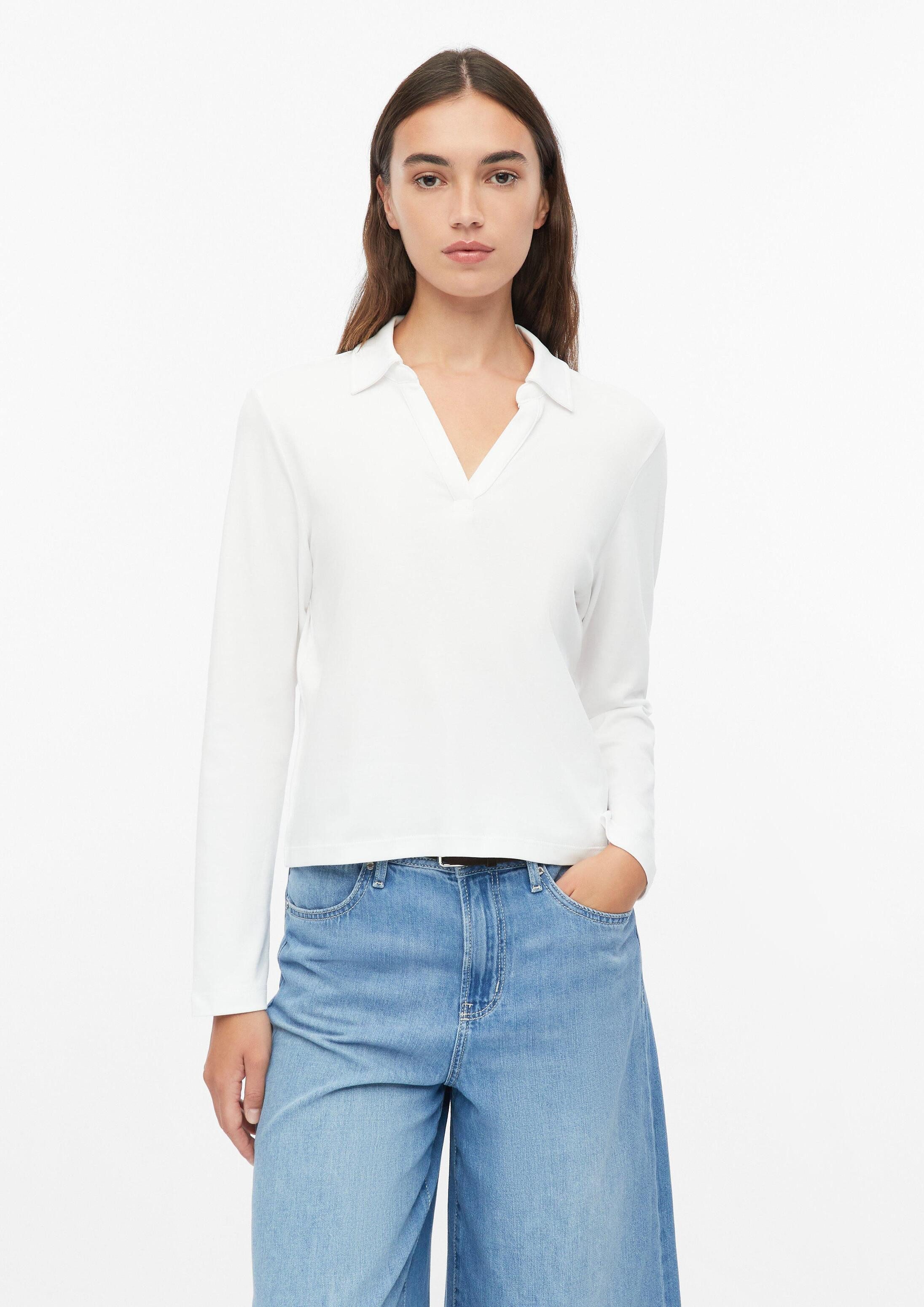 s.Oliver Langarmshirt Polo-Shirt Interlock-Shirt mit Polokragen