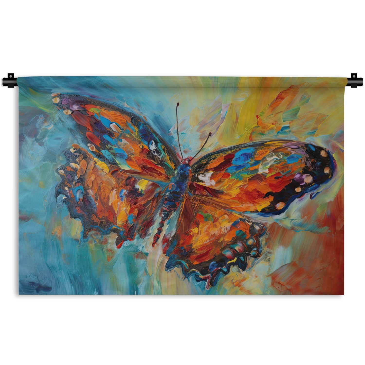 MuchoWow Wanddekoobjekt Schmetterling - Wandbehang, - Kleid, Kunst für Kinderzimmer Wanddeko Farben Malerei, - Schlafzimmer, Wohnzimmer