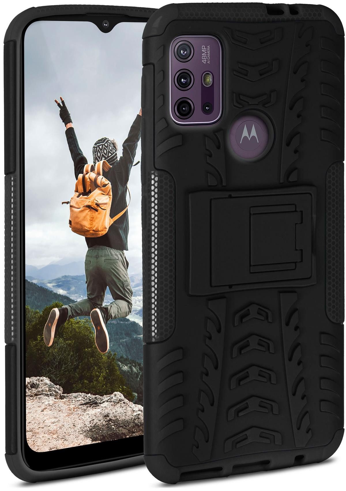 ONEFLOW Handyhülle ONEFLOW® Tank Case für Motorola Moto G30, Panzerhülle Dual-Layer, Robuste Hülle mit Ständer Outdoor Schutzhülle